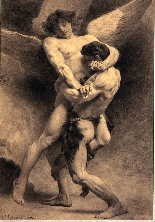Léon Bonnat - Giacobbe lotta con l'angelo